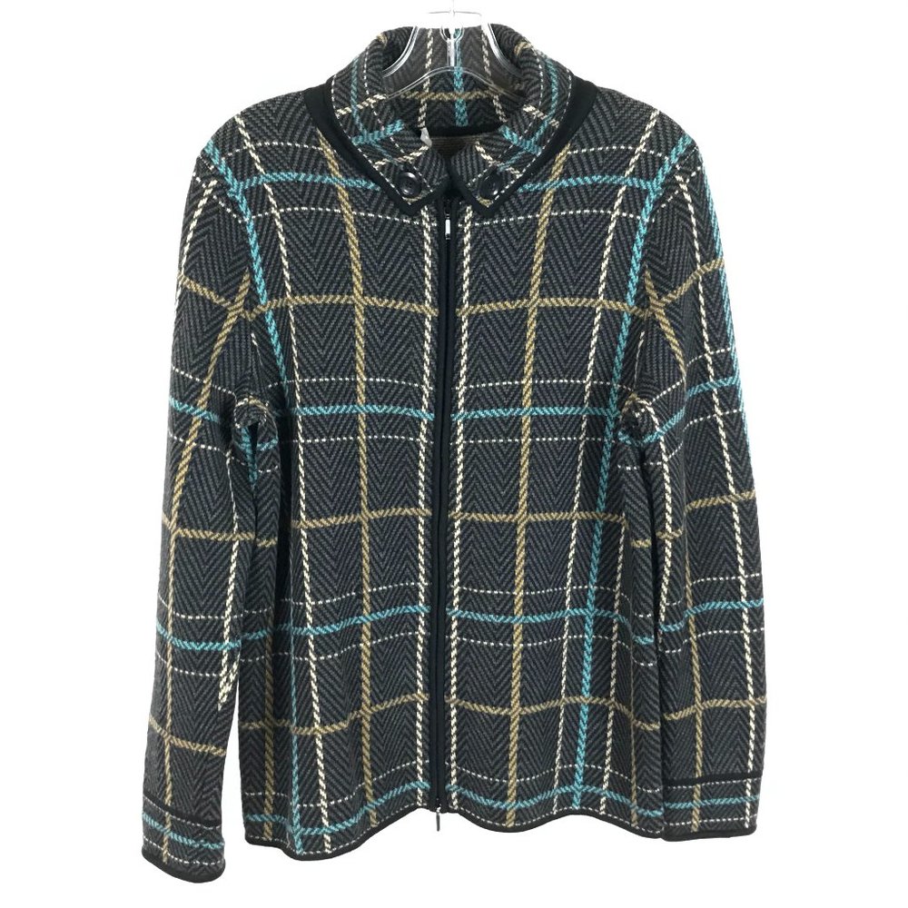 Womens Size Medium Belford Pure Merino Wool Full Zip Cardigan Sweater